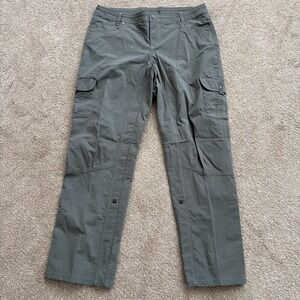 Kuhl Pants 14 Short Olive Gray Lightweight Mid Rise Outdoor Hiking Cargo Utility